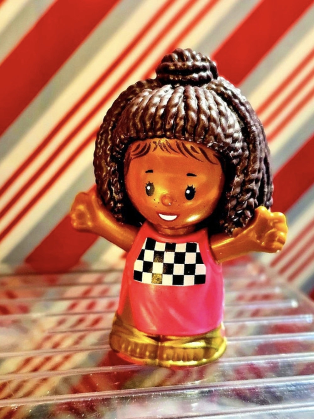 2022 Little People Barbie African American Racecar Driver Figure